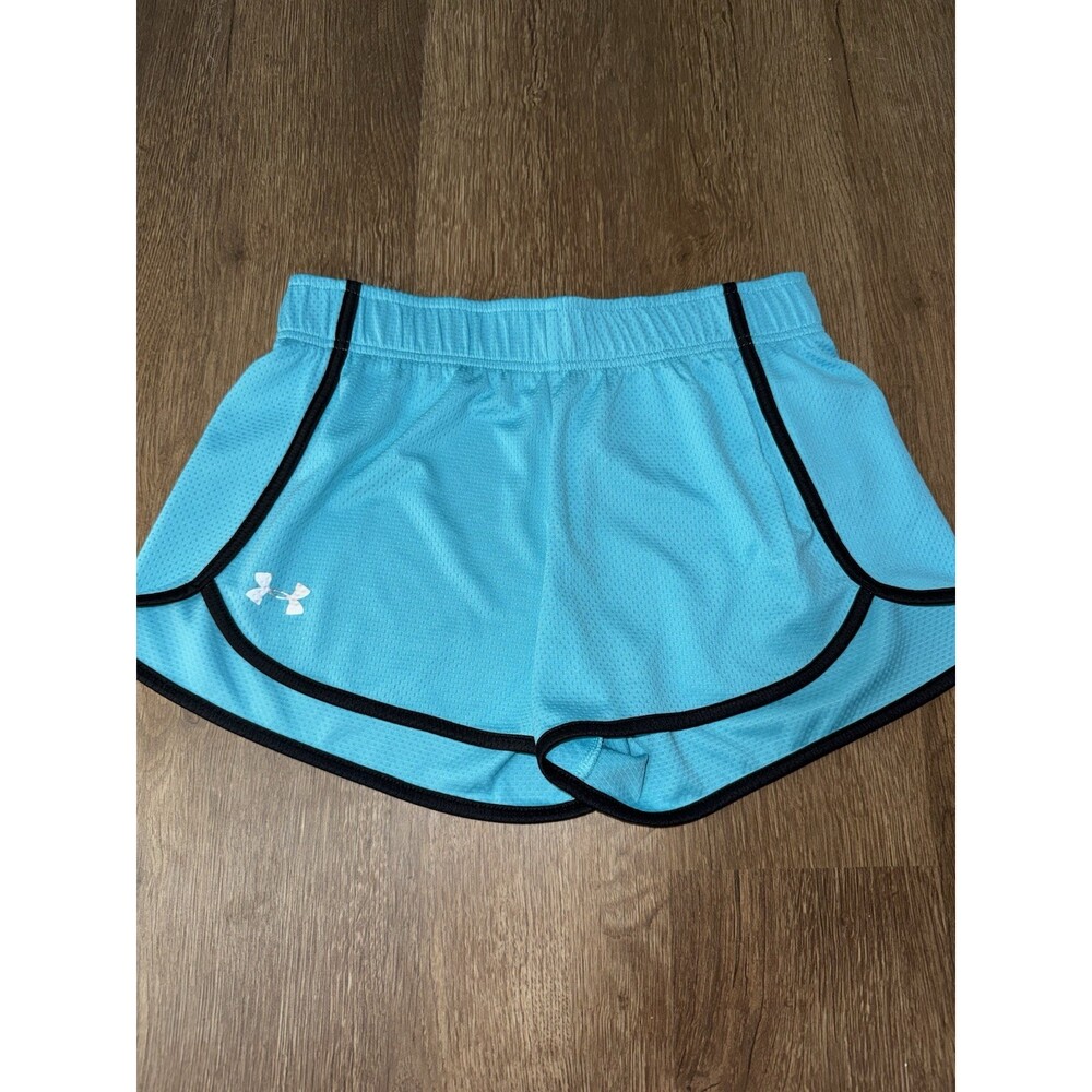 Under Armour Women's Running Shorts Heatgear Loose Fit Blue Black Size XS